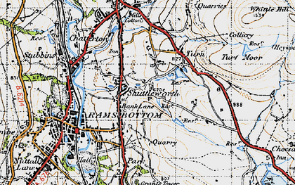 Old map of Shuttleworth in 1947