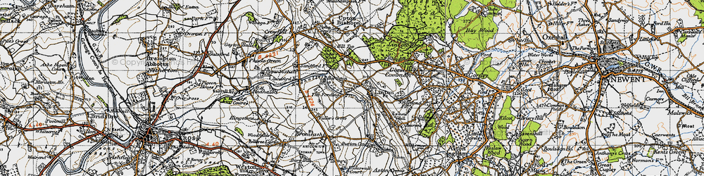 Old map of Shutton in 1947