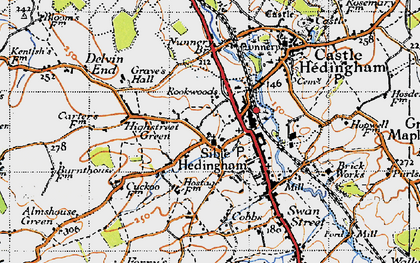 Old map of Sible Hedingham in 1946