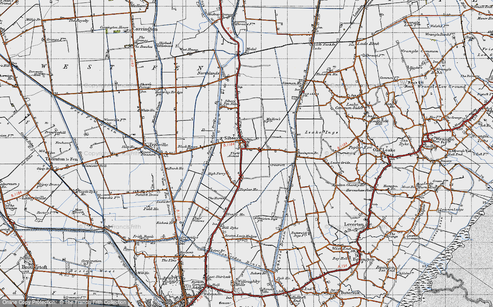 Old Map of Historic Map covering Benington Br in 1946