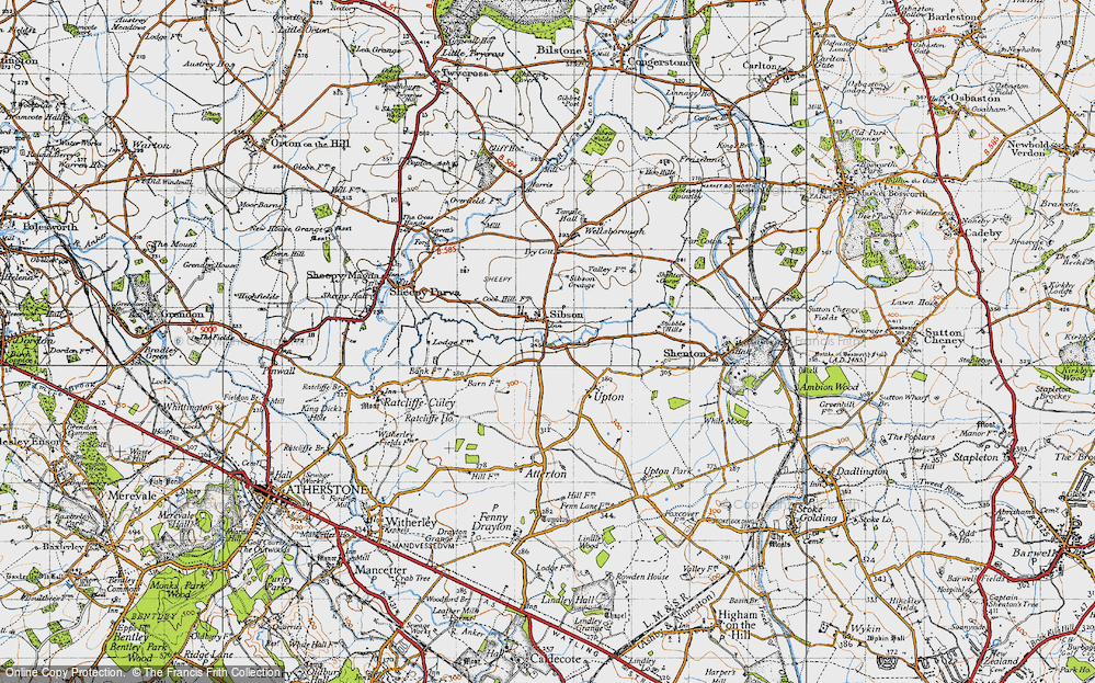 Old Map of Sibson, 1946 in 1946