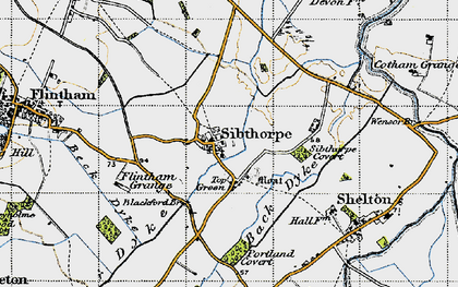 Old map of Sibthorpe in 1946