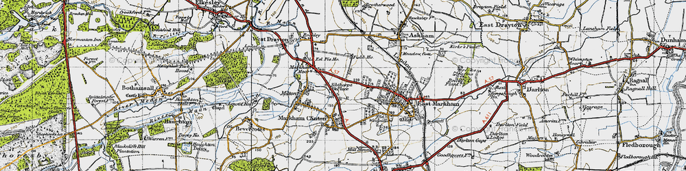 Old map of Sibthorpe in 1947