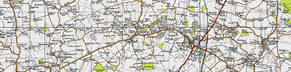 Old map of Sibton in 1946