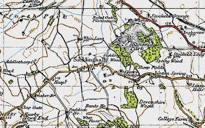Old map of Sicklinghall in 1947