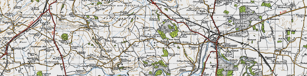 Old map of Sicklinghall in 1947