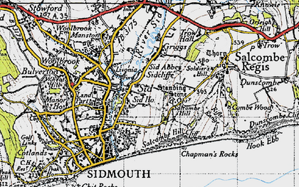 Old map of Sid in 1946