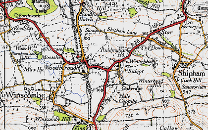 Old map of Sidcot in 1946