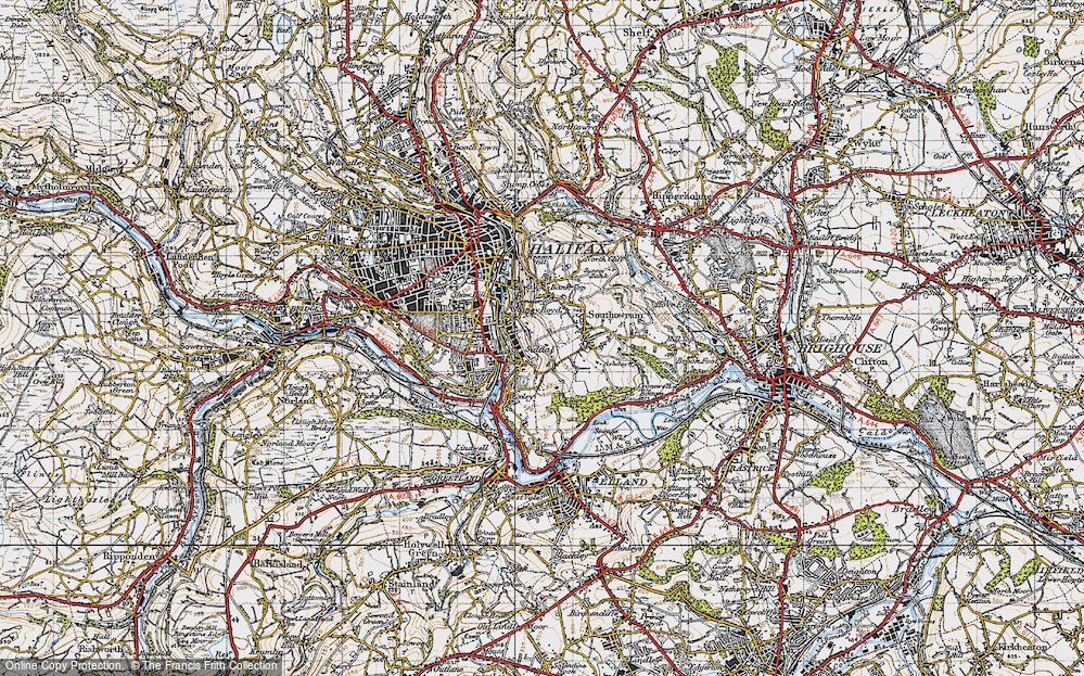 Old Map of Siddal, 1947 in 1947