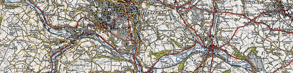 Old map of Siddal in 1947