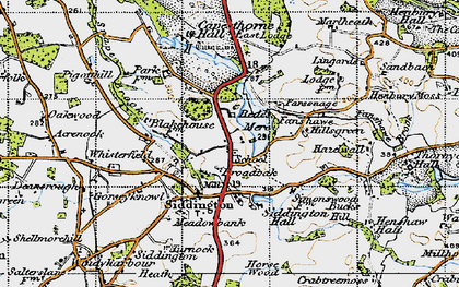 Old map of Capesthorne Hall in 1947