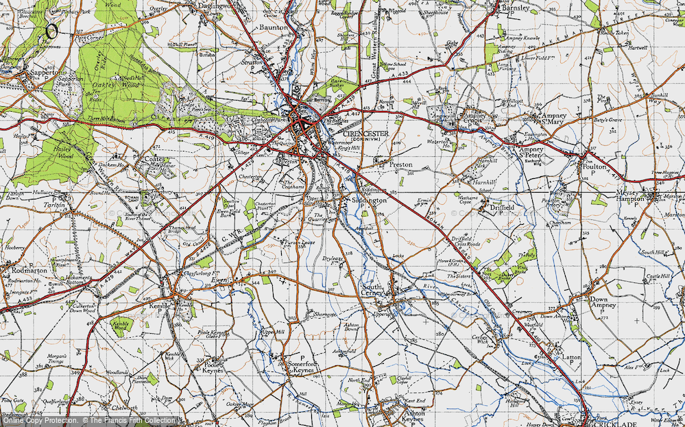 Old Map of Siddington, 1947 in 1947