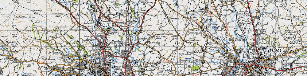 Old map of Side of the Moor in 1947