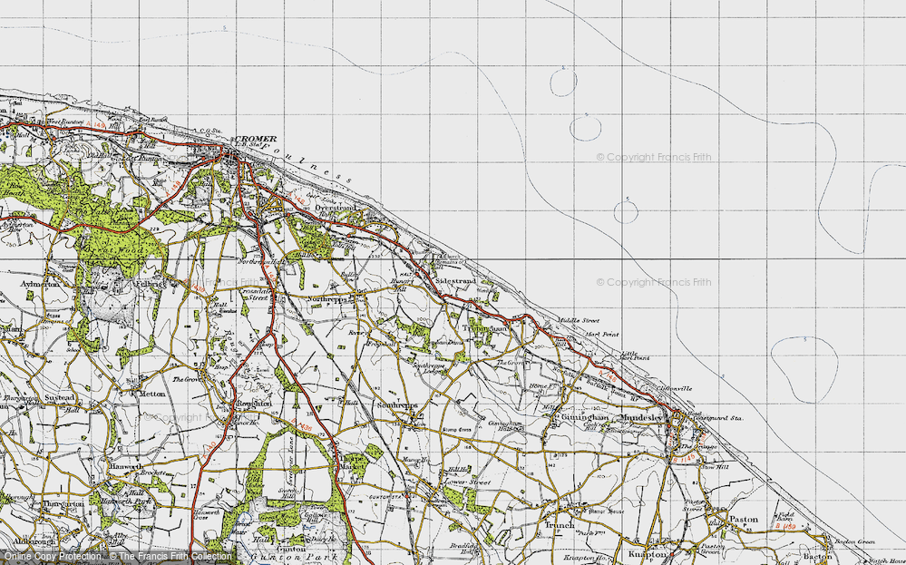 Old Map of Sidestrand, 1945 in 1945