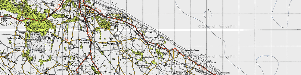 Old map of Sidestrand in 1945