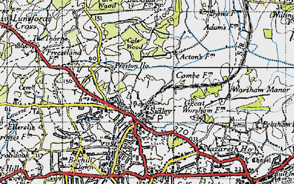 Old map of Sidley in 1940