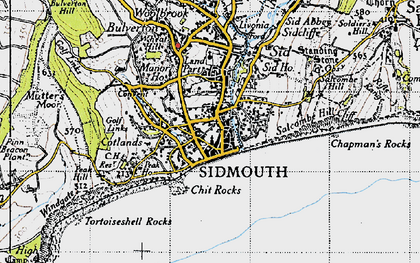 Old map of Sidmouth in 1946