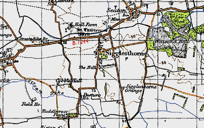 Old map of Sigglesthorne in 1947