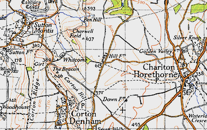 Old map of Sigwells in 1945