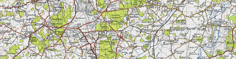 Old map of Silchester in 1945
