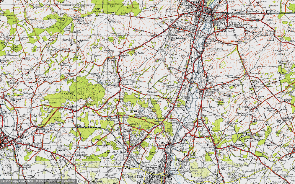 Old Map of Silkstead, 1945 in 1945
