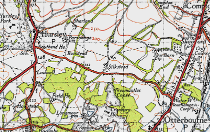 Old map of Silkstead in 1945