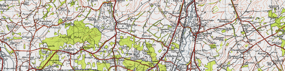 Old map of Silkstead in 1945