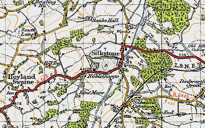 Old map of Silkstone in 1947