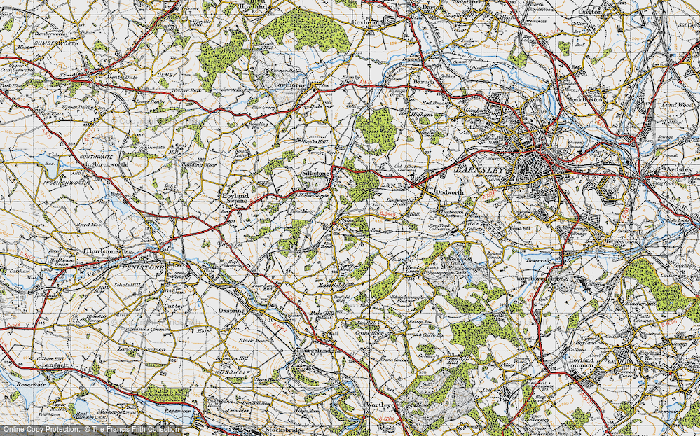 Old Map of Silkstone Common, 1947 in 1947