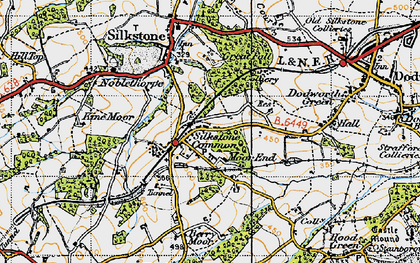 Old map of Silkstone Common in 1947