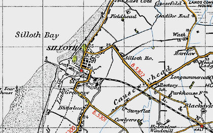 Old map of Silloth in 1947