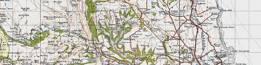 Old map of Whisperdales Beck in 1947