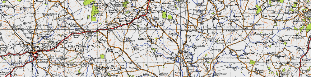 Old map of Silton in 1945