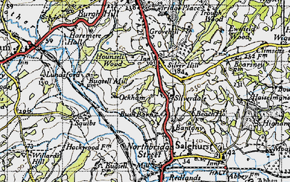 Old map of Silver Hill in 1940