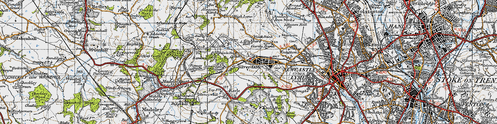 Old map of Black Bank in 1946