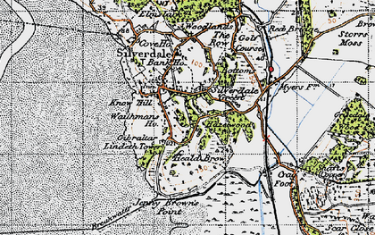 Old map of Silverdale Green in 1947