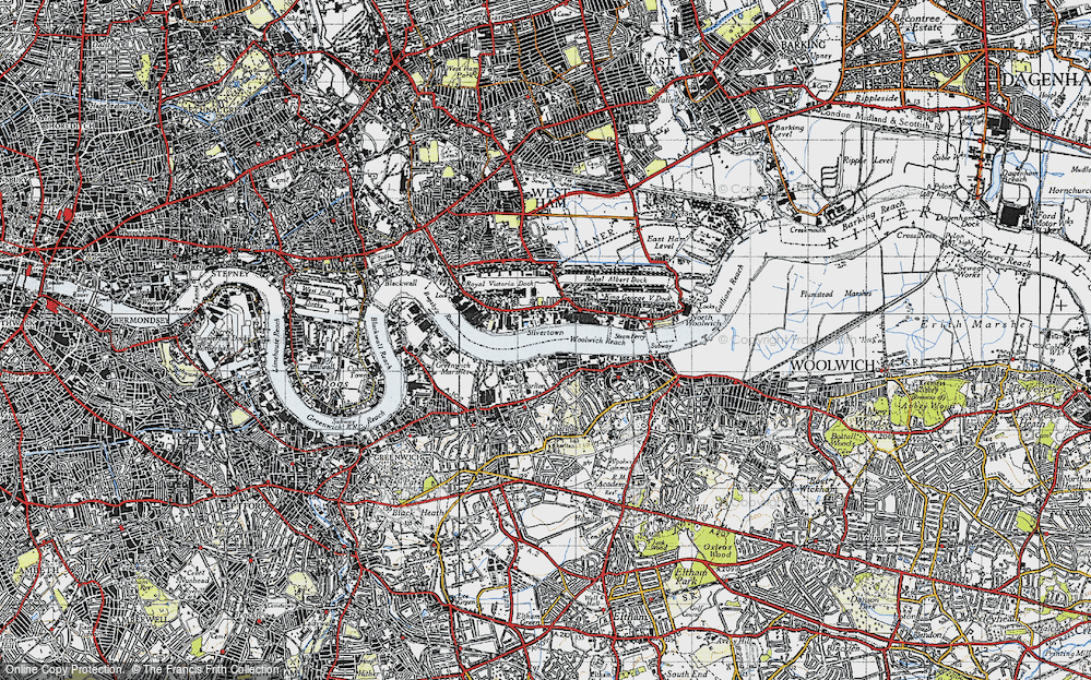 Old Map of Silvertown, 1946 in 1946