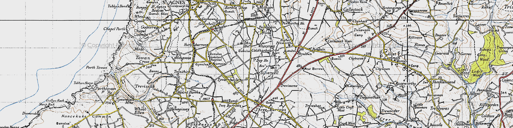 Old map of Silverwell in 1946