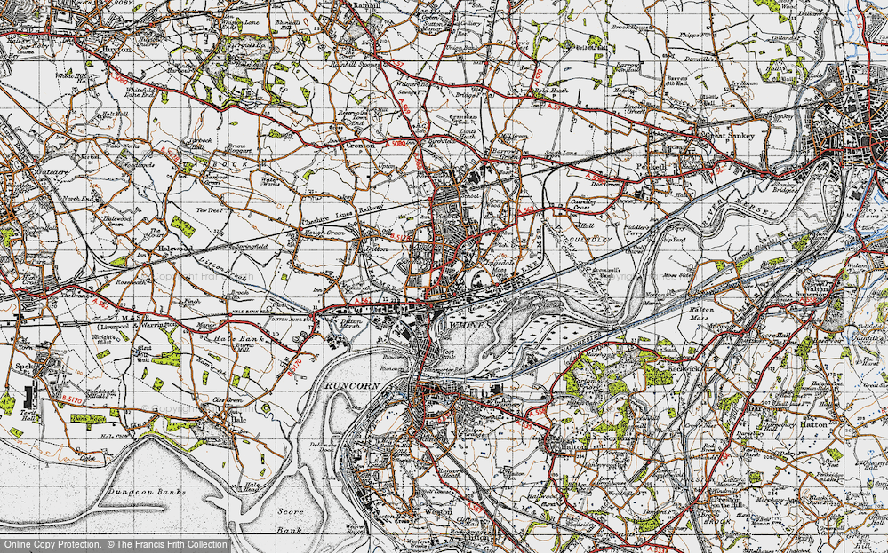 Old Map of Simm's Cross, 1947 in 1947