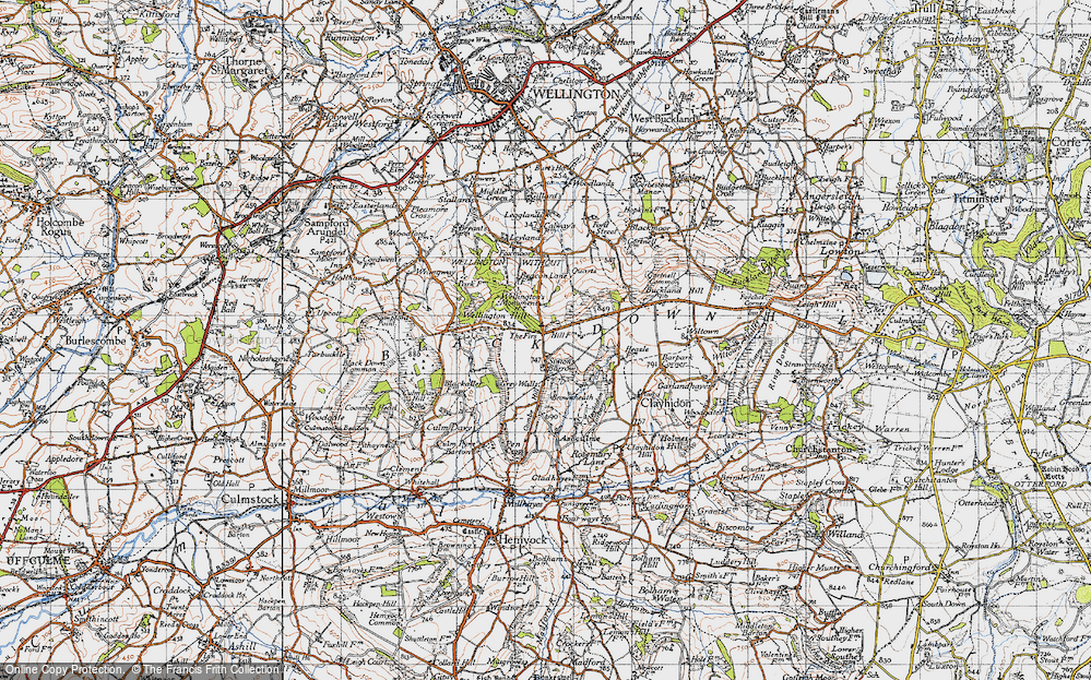 Old Map of Historic Map covering Whitehams in 1946