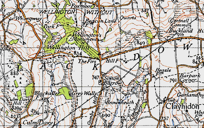 Old map of Whitehams in 1946