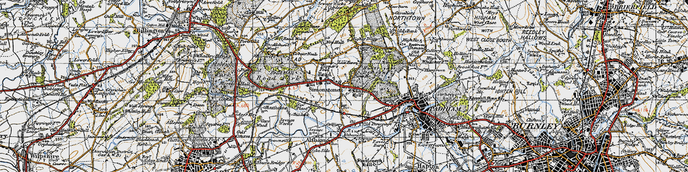 Old map of Altham Br in 1947