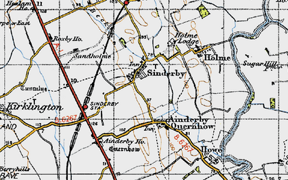 Old map of Sinderby in 1947