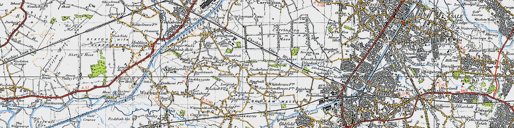 Old map of Sinderland Green in 1947