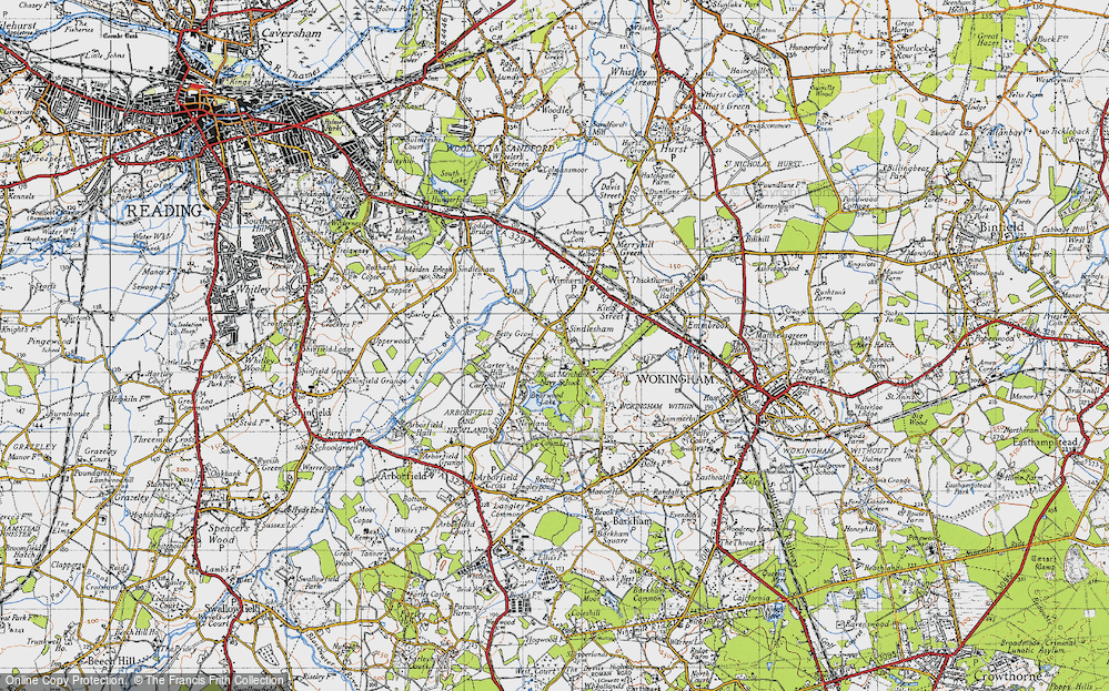 Old Map of Sindlesham, 1940 in 1940