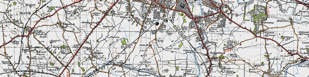 Old map of Sinfin in 1946
