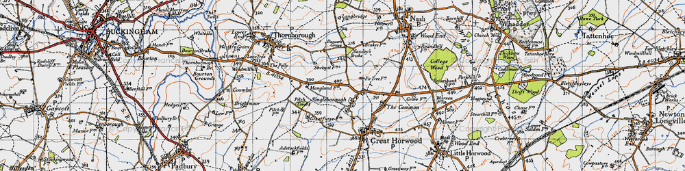 Old map of Singleborough in 1946
