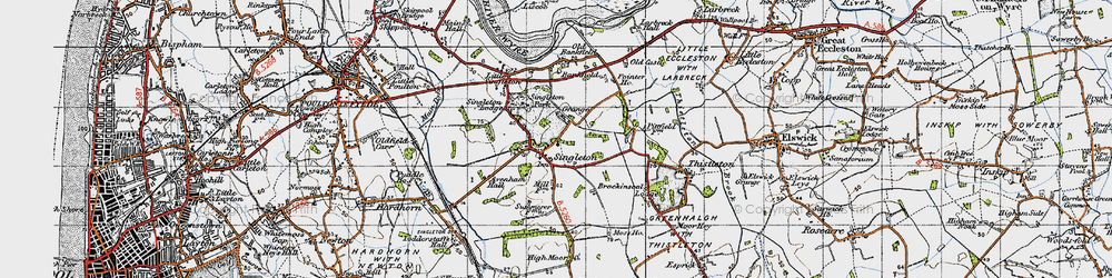 Old map of Avenham Hall in 1947