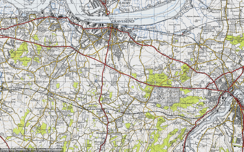 Old Map of Singlewell, 1946 in 1946