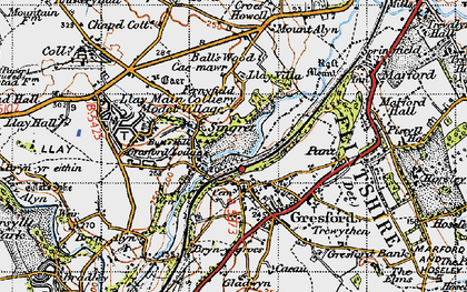 Old map of Singret in 1947